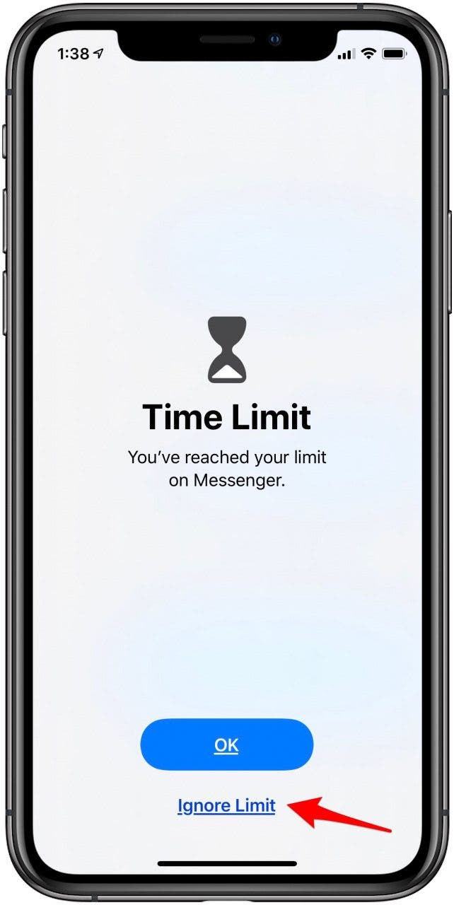 app limit notification