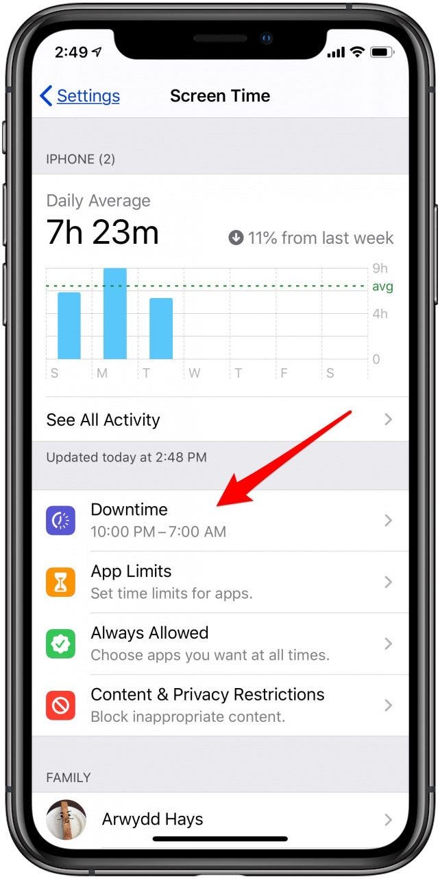 How to Set Downtime in Screen Time Settings on Your iPhone & iPad