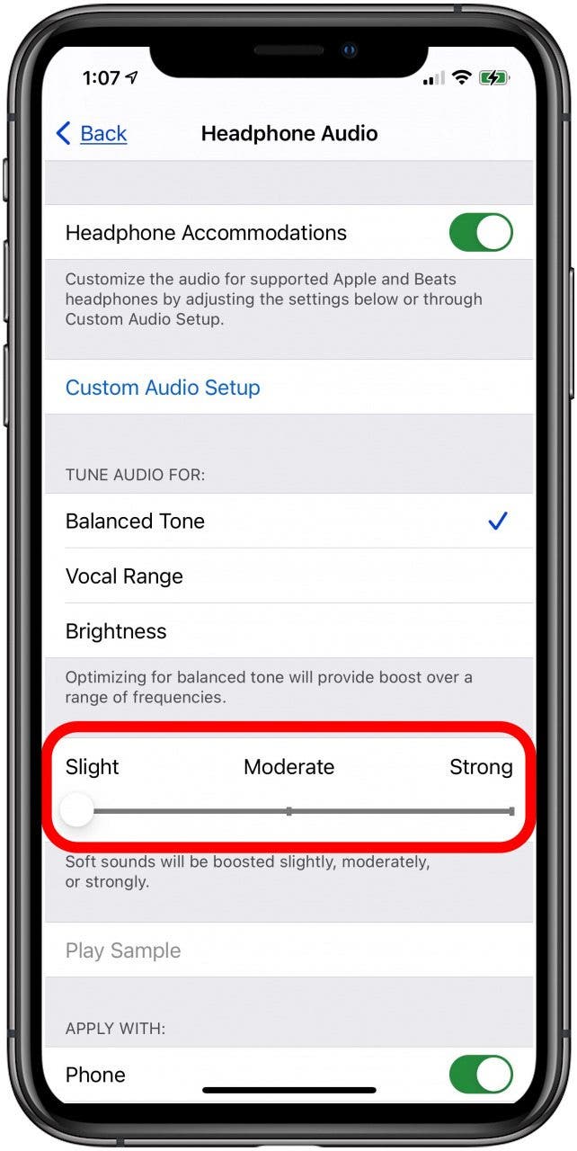 adjust how soft sounds are played in airpods