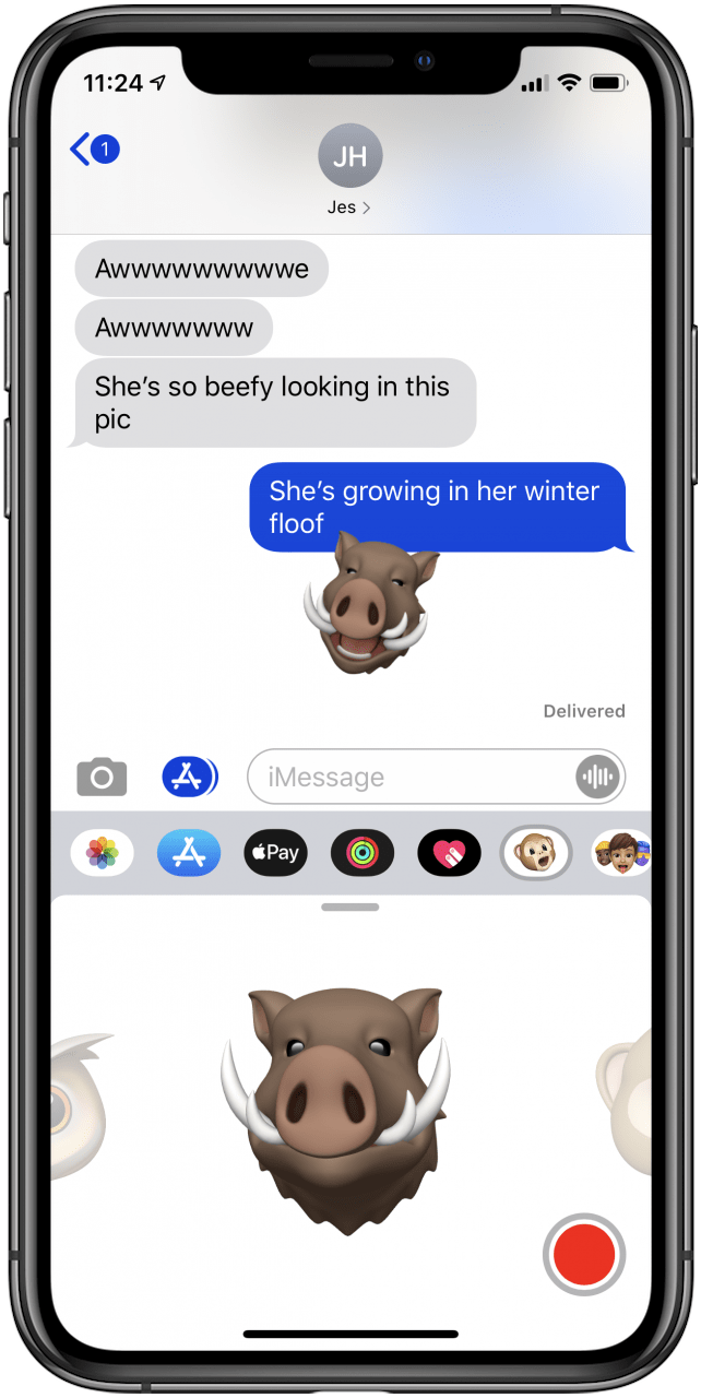 animoji sticker in thread