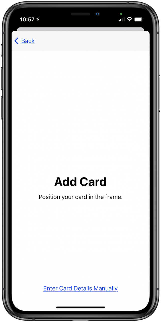 center credit card in frame