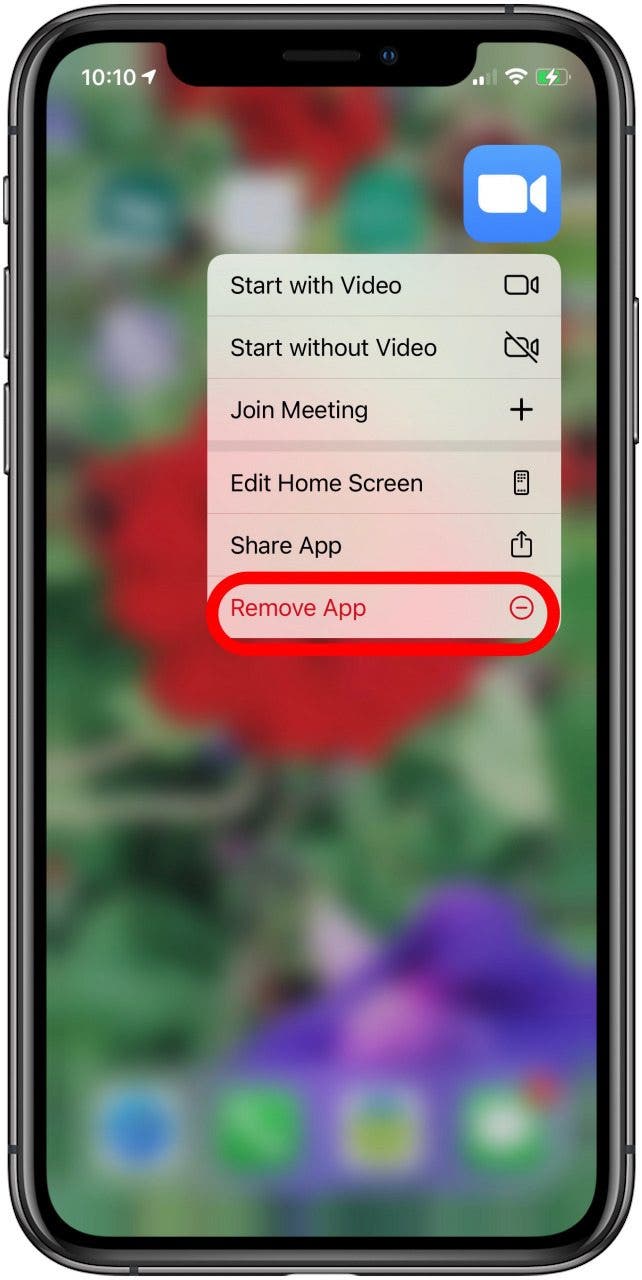 remove app from iphone