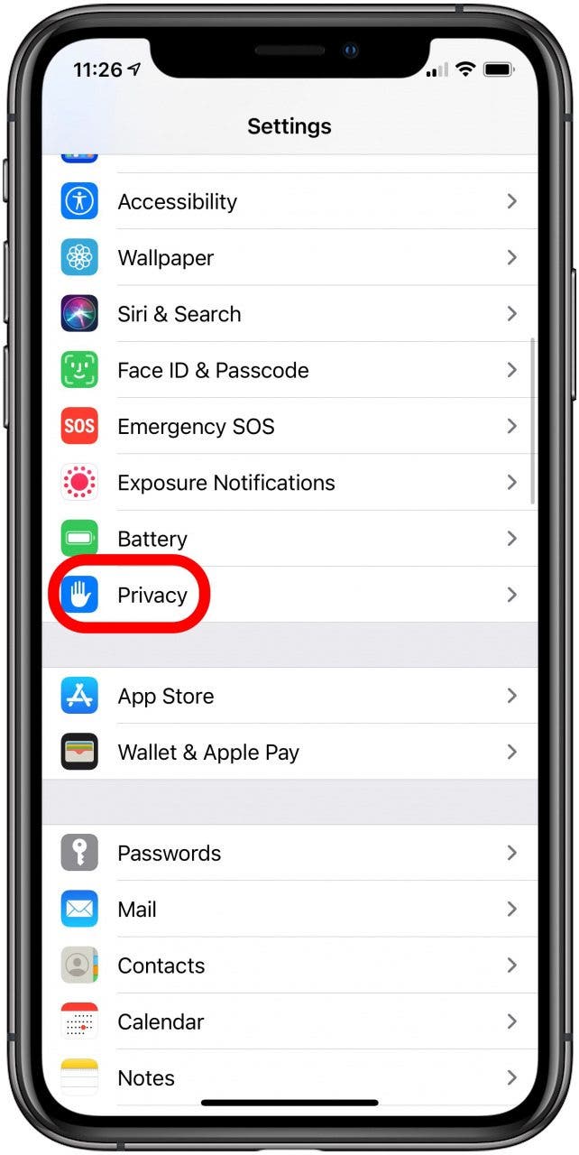 iphone privacy settings