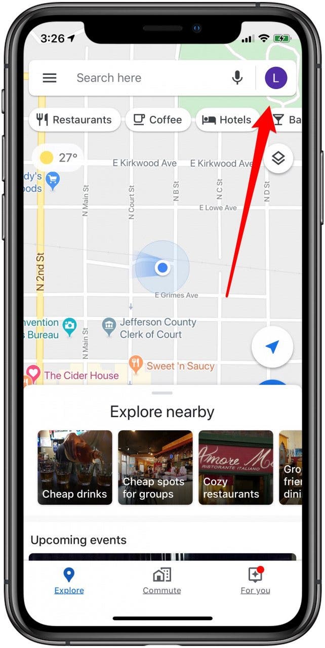 tap on your google icon in google maps