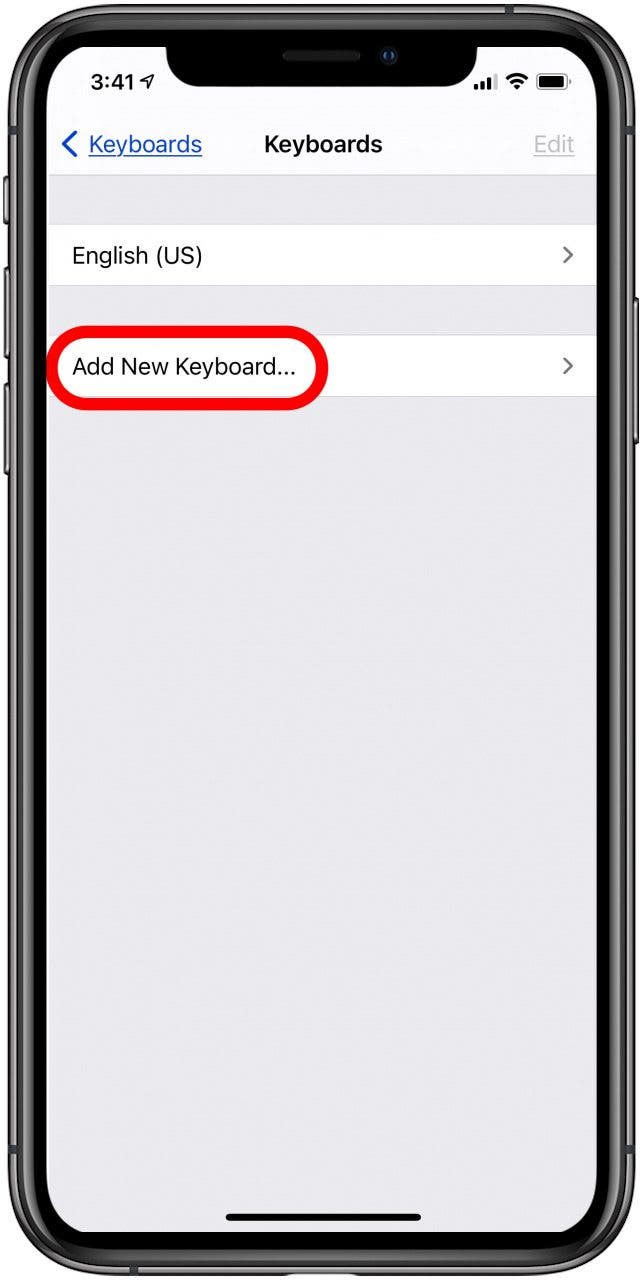 add a new iphone keyboard