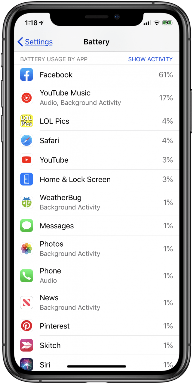 iphone battery drain by app