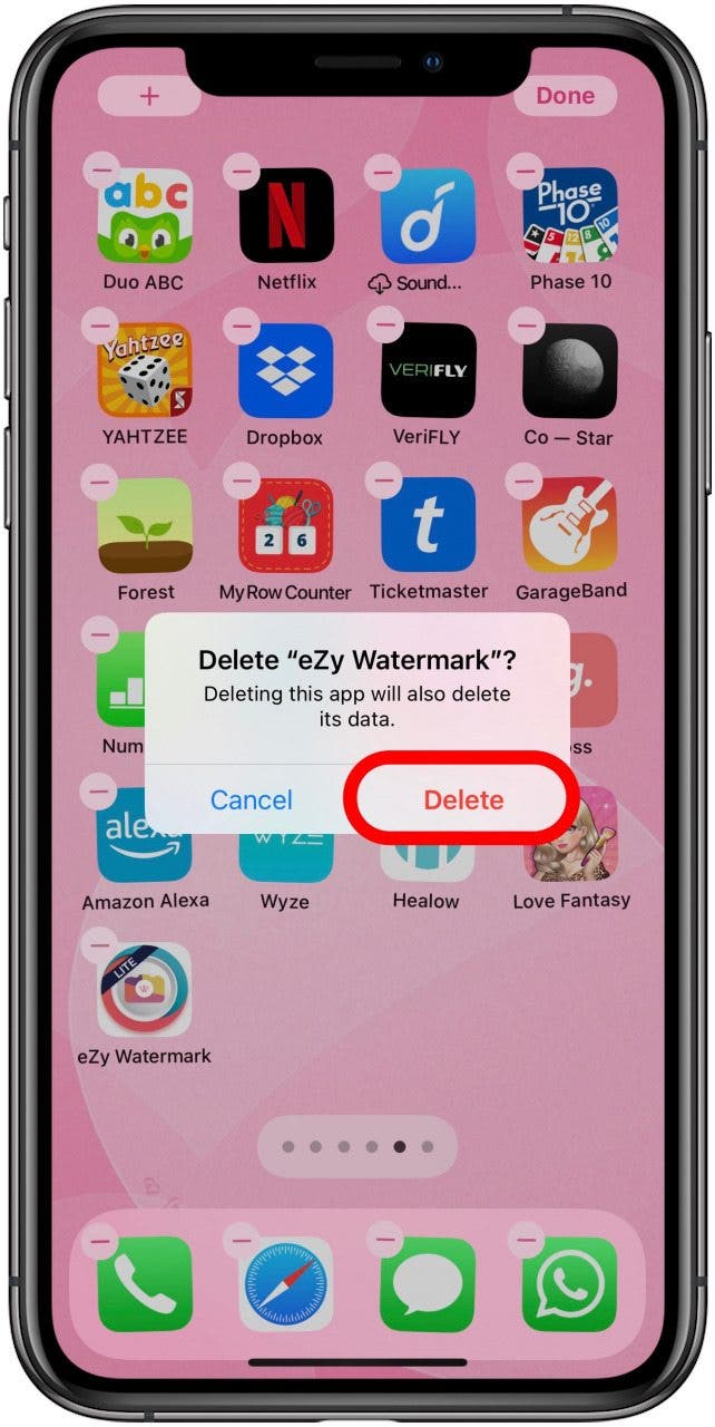 how do i delete an app on iphone 8
