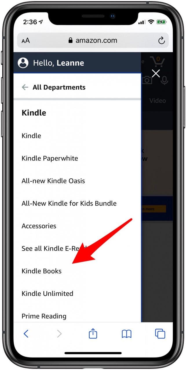 how do i buy a kindle book on my iphone