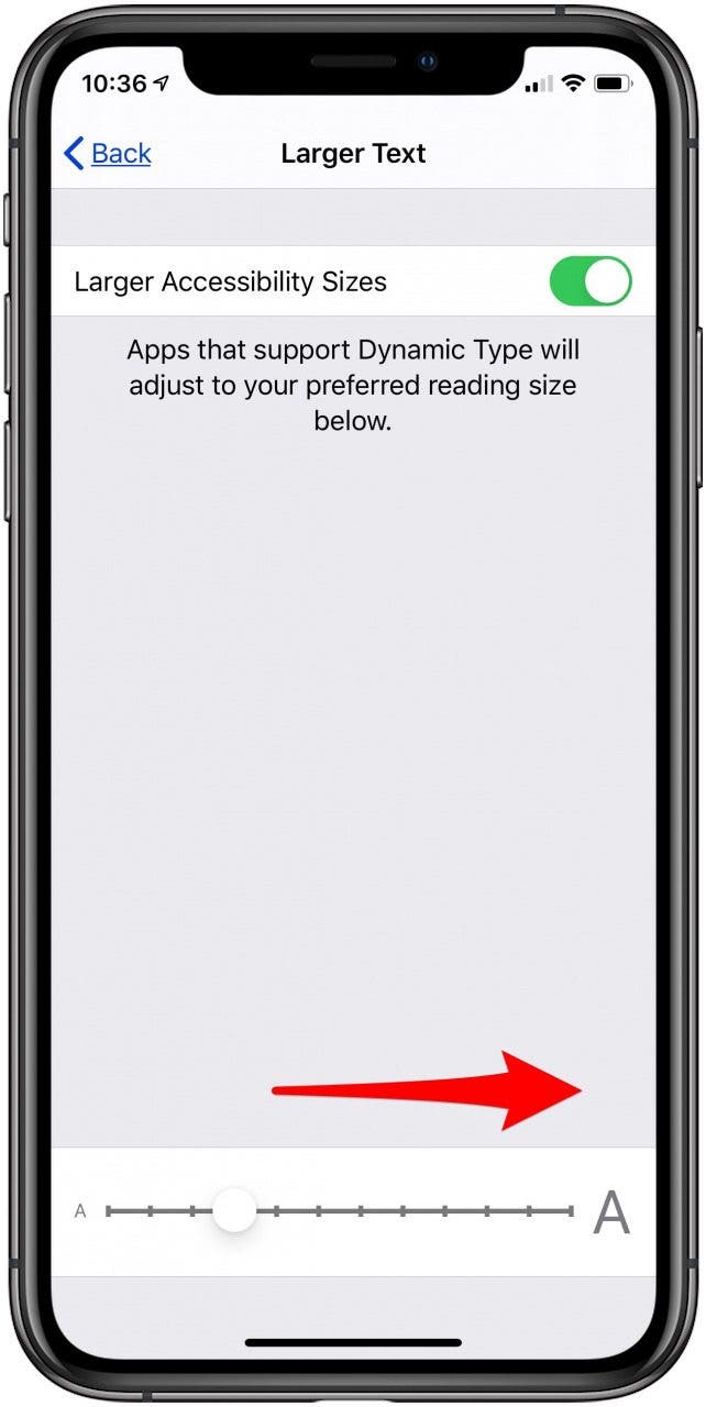 iphone font size