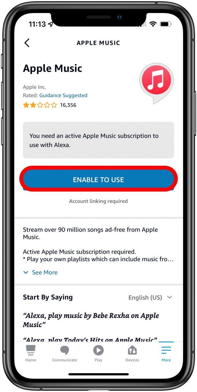 play apple music on alexa