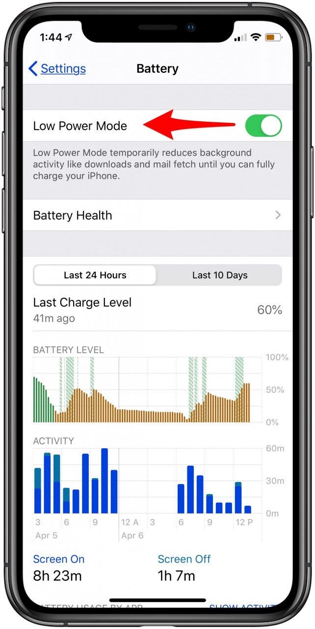 turn off low power mode