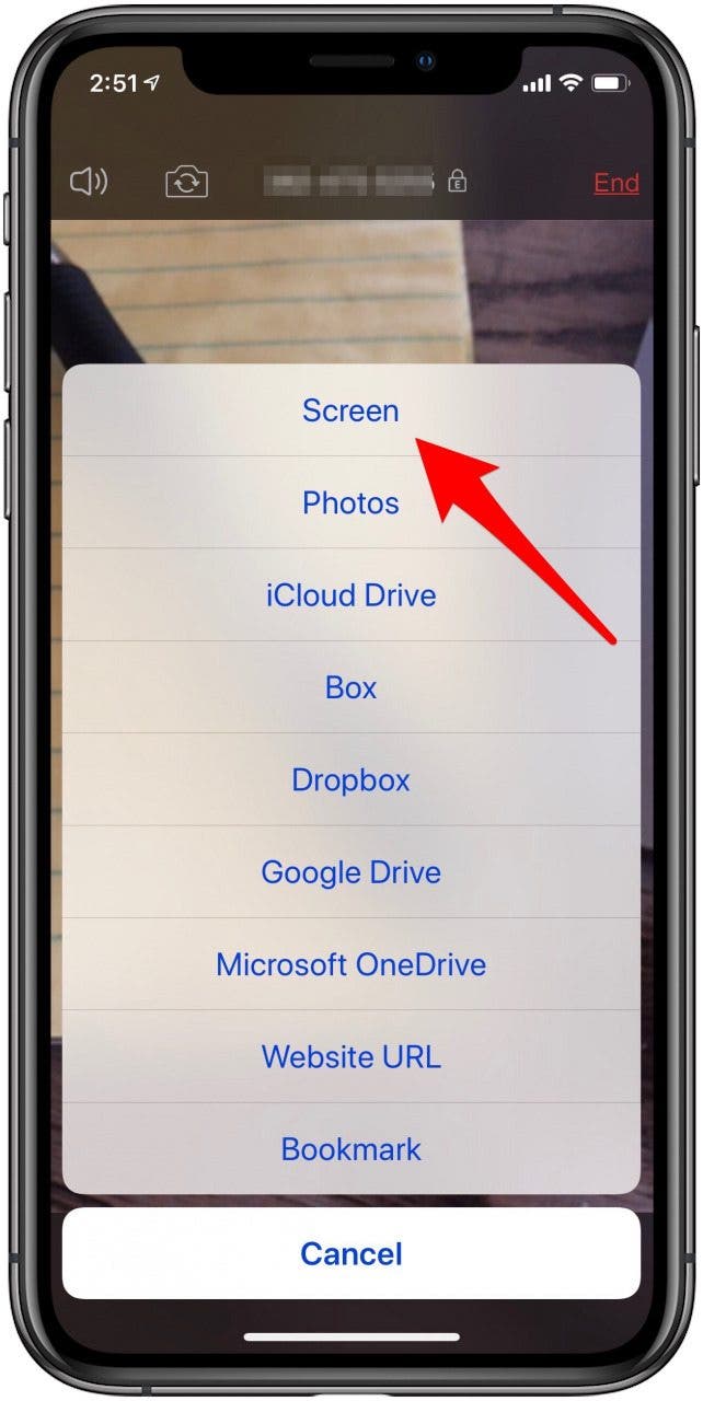 how to share screen on zoom using iphone