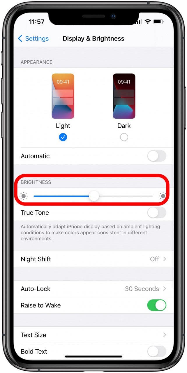 iphone brightness keeps going down