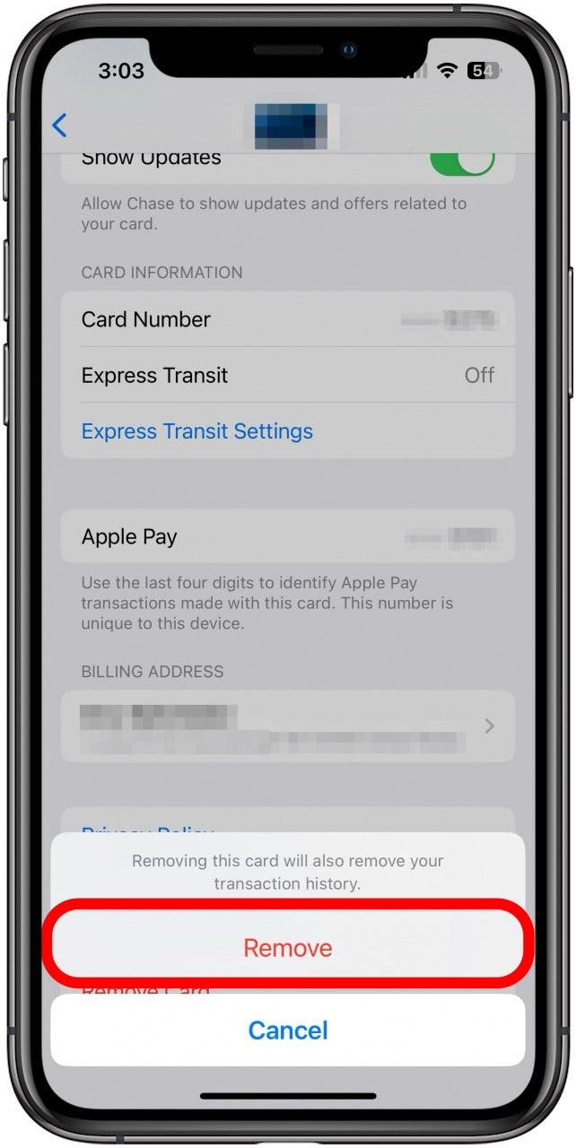 how to delete apple pay transaction history