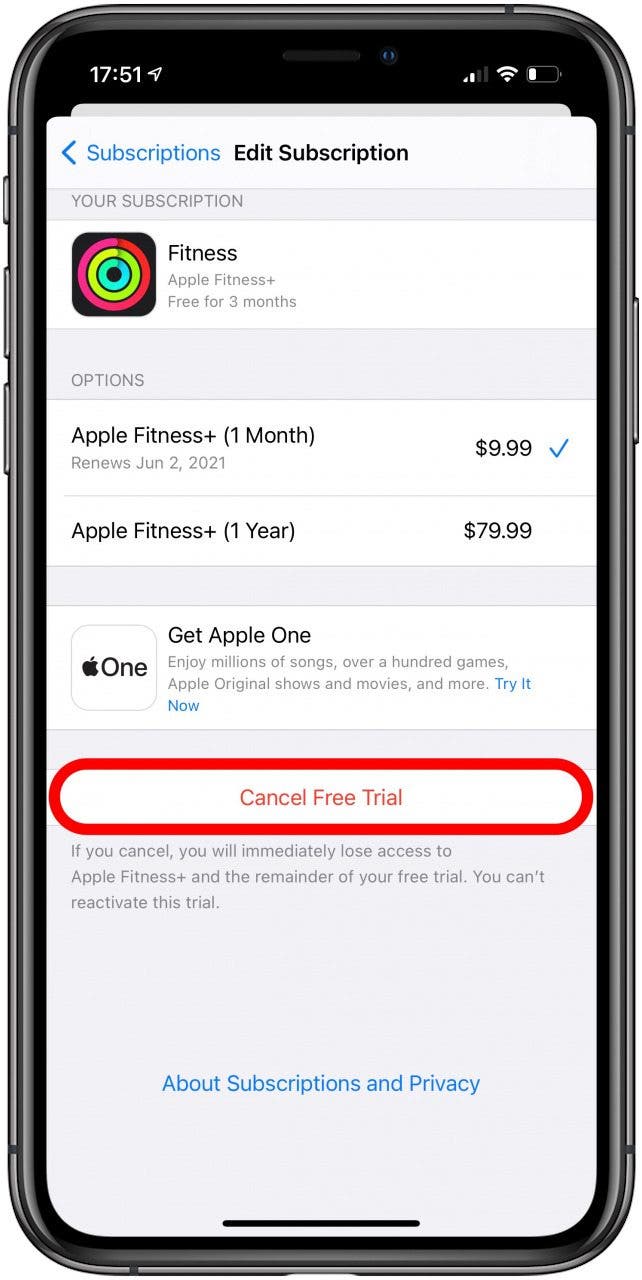 Cancel your Apple Fitness Plus subscription.