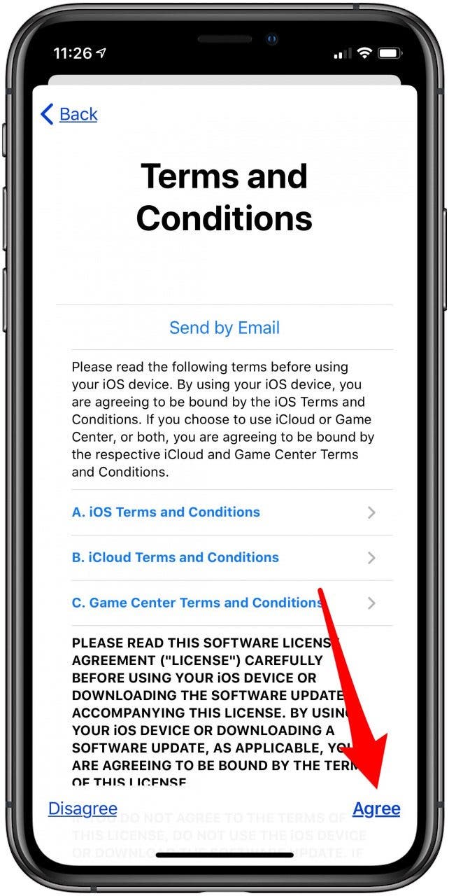 agree to apple id terms and conditions