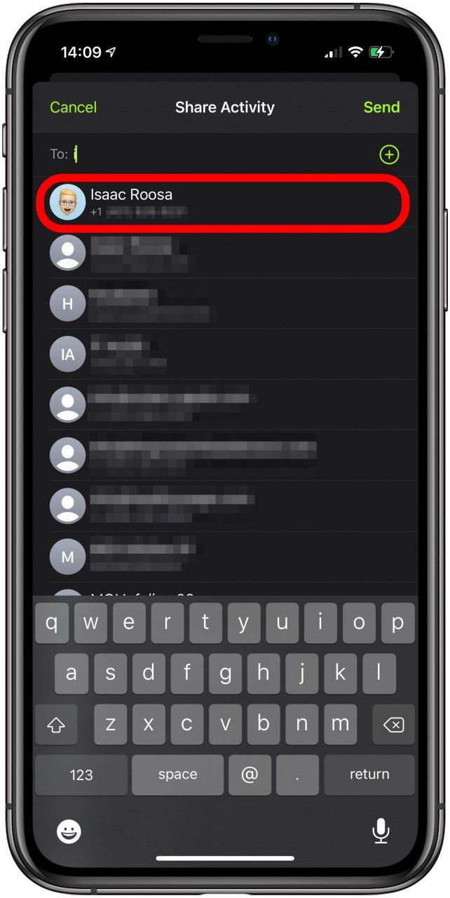 Type your friend's contact information or pick friends from the list of suggested contacts.