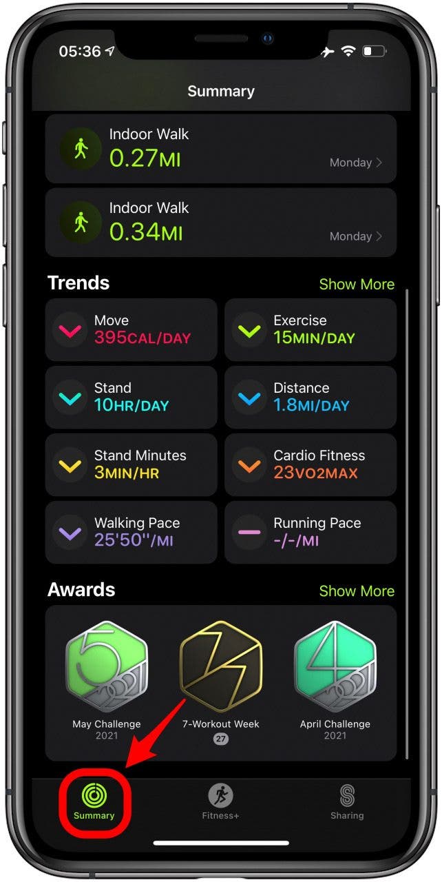 Indoor walk on online apple watch