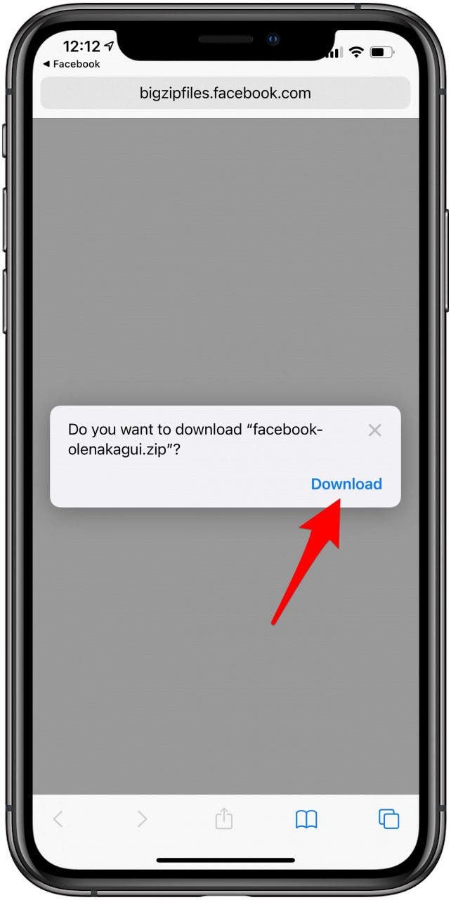 Tap Download to save all your photos and videos from Facebook