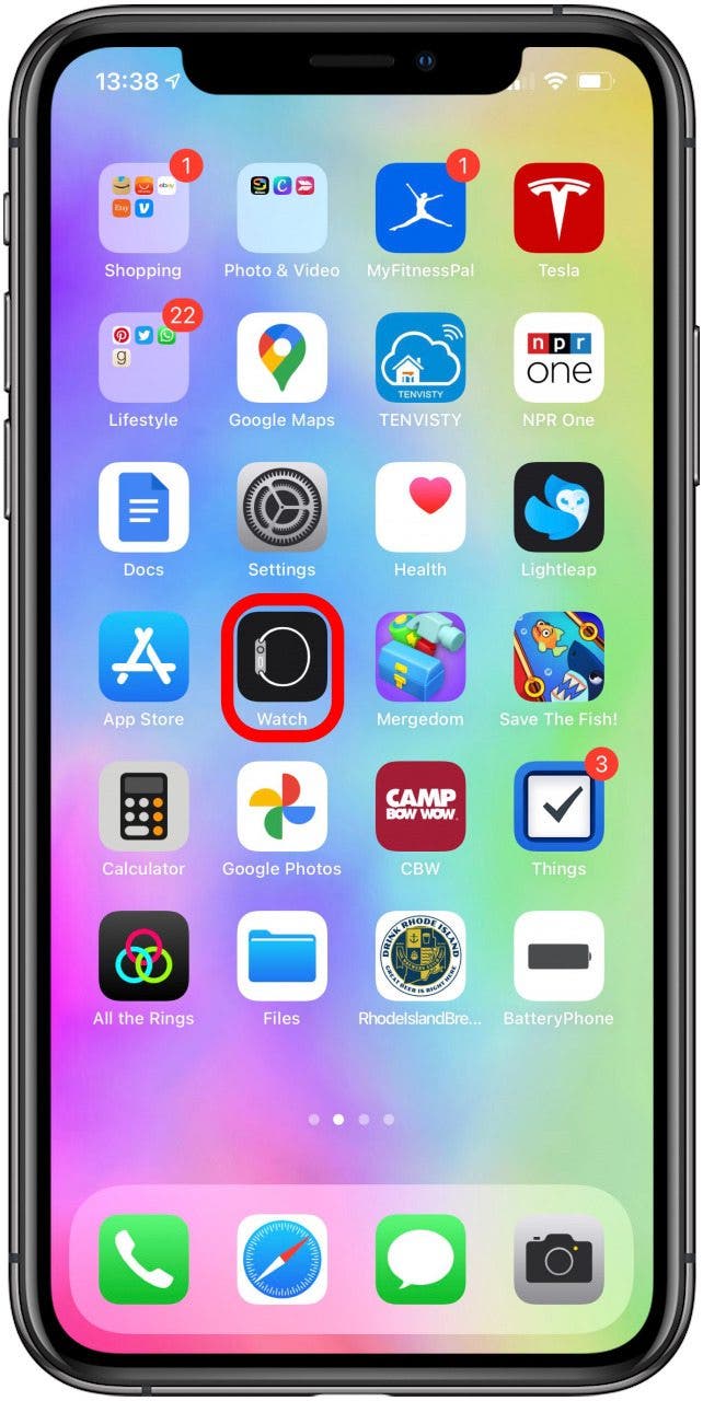 Open the Watch app on your iPhone.