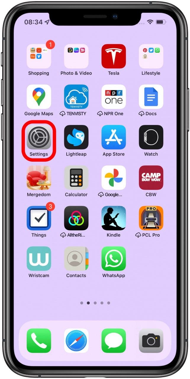 Open the Settings - iphone xr home button