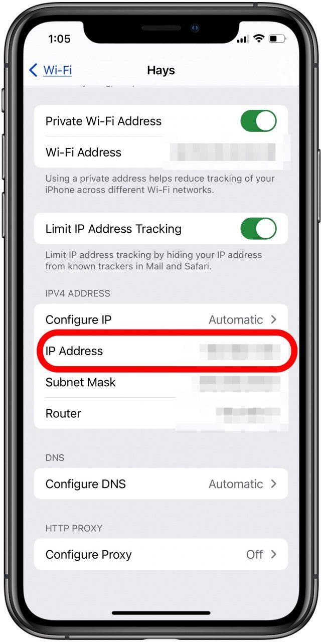 how to check ip address on iphone