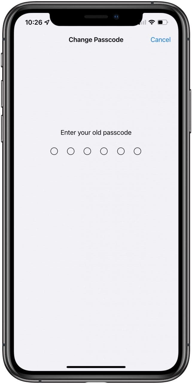 Enter your old passcode again.