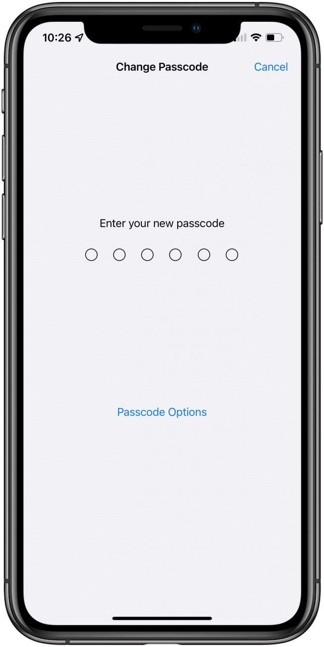 If you want to keep the same style passcode, enter your new code.