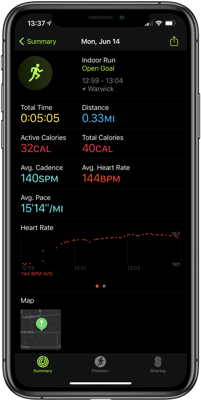 View apple watch store workout on iphone