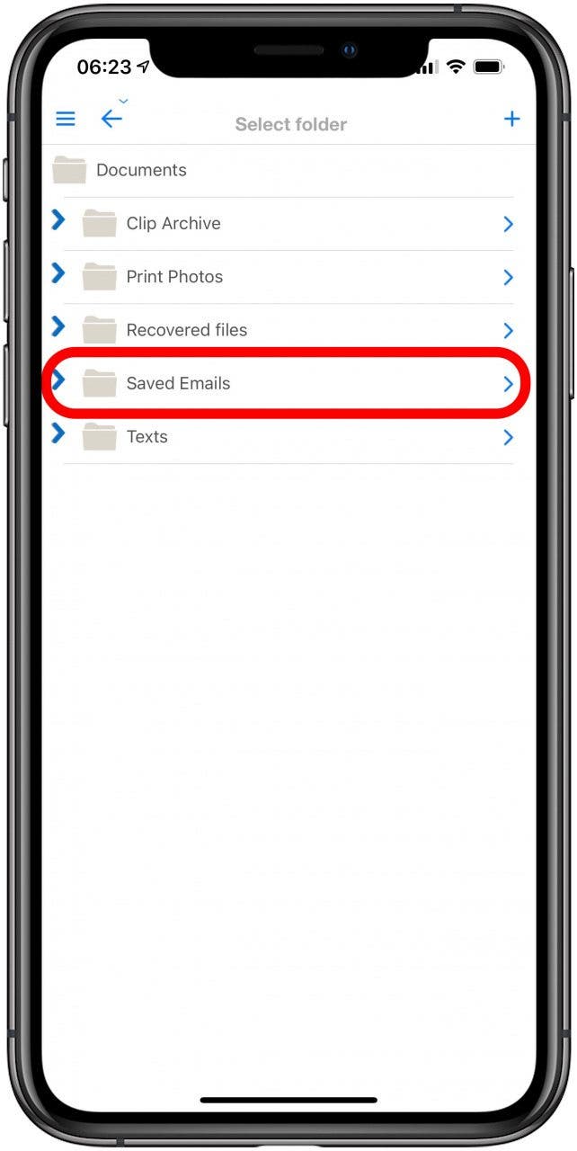 Tap Saved Emails.