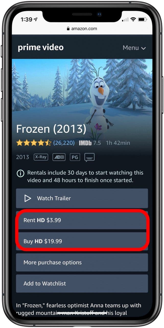 How to rent movies from amazon prime app