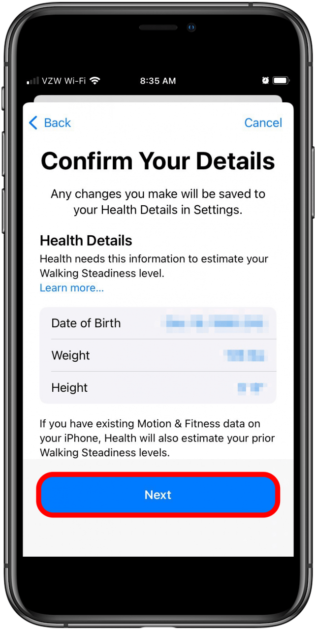 iPhone Walking Steadiness score health app iOS 15