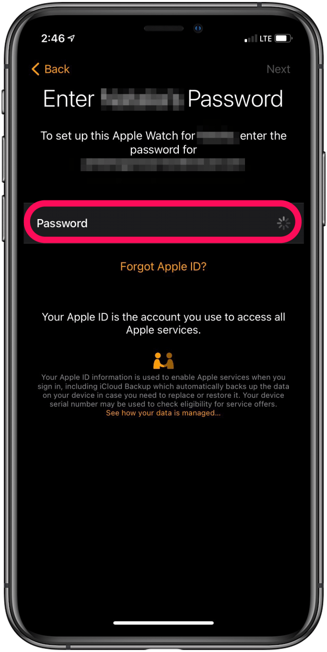 Enter the Apple ID password for that family member