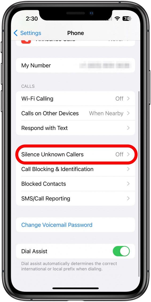 tap silence unknown callers iphone call screener