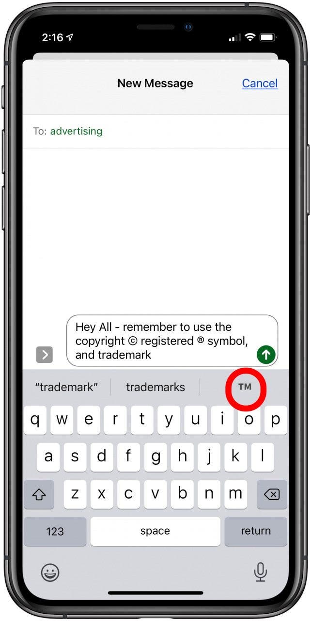 registered trademark symbol mac keyboard shortcut