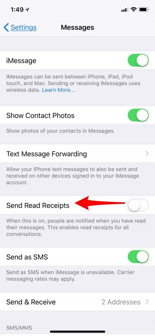 read receipts iphone in call does it still work