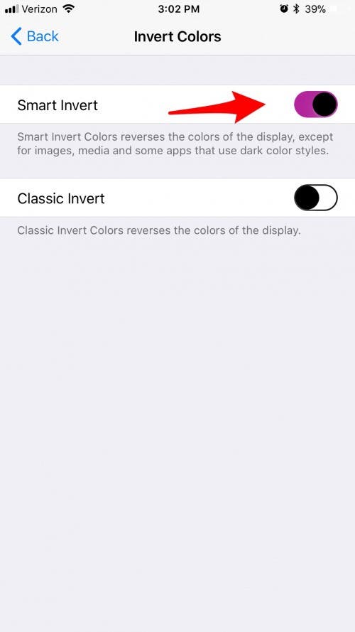 how to invert colors on iphone