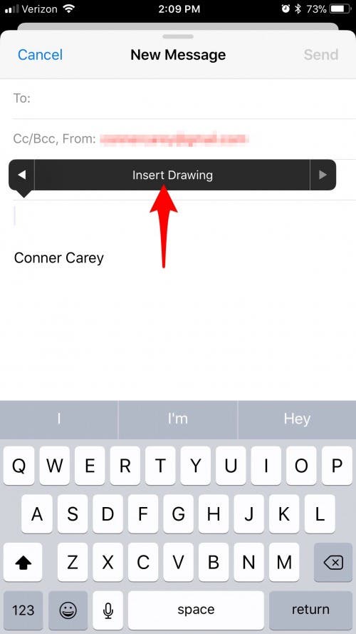 How to Insert a Drawing into an Email with iOS 11 on iPhone