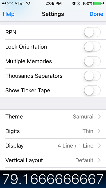 PCalc Settings