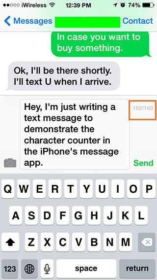 Character count: check your SMS text length